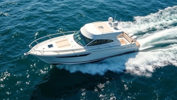 2026 Grady-White Express 340 boat cruising on water in sunlight.