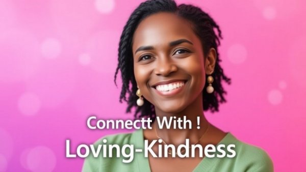 Podcast cover about Loving-Kindness Meditation Benefits, featuring smiling woman.