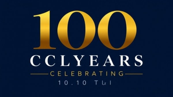 Bob Hewes Boats 100 Year Anniversary logo in red and gold.