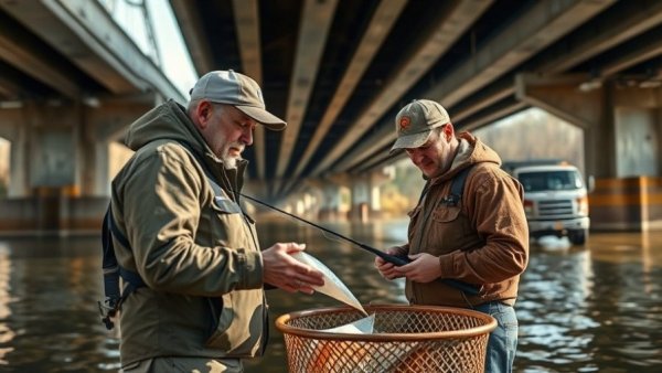 AL Creel survey conducted under a bridge by the river.