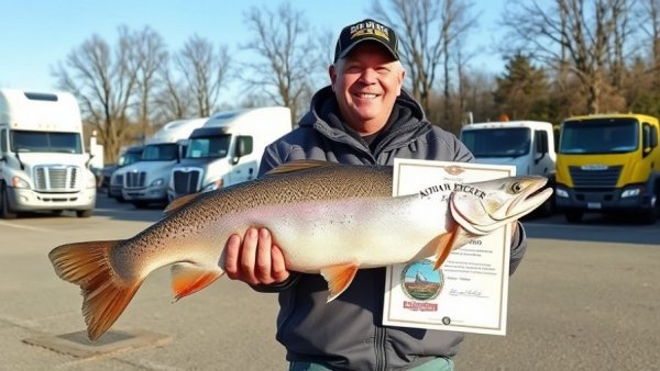Man holds record tiger trout in North Dakota with certificate