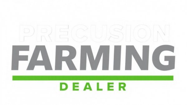 Precision Farming Dealer logo with green and gray text.