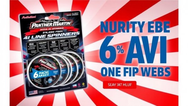 Panther Martin inline spinners promotional display with bold graphics.