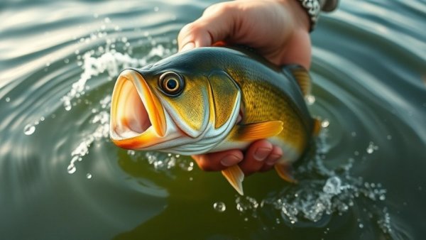Close-up of bass in Minnesota catch-and-release fishing.