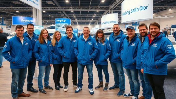 Team at boating event celebrating Gage Marine recognition, Boats Industry Insights.