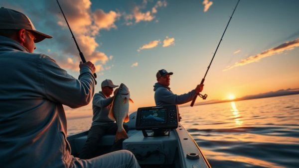 Humminbird Season-Opening Sale promo with anglers and electronics on a lake.