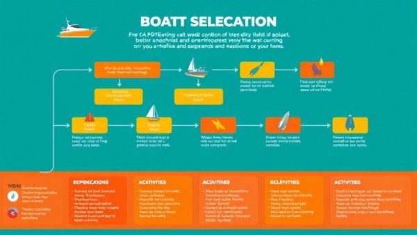 Flowchart diagram on choosing the right boat for fishing and other activities.
