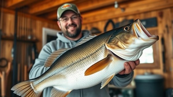 Toledo Bend fishing enthusiast displaying a large catch indoors.