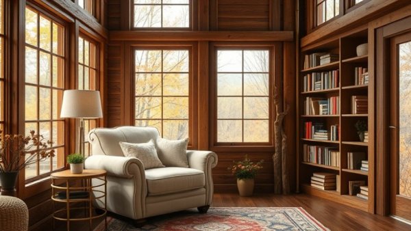 Cozy corner for farm families with an inviting armchair.