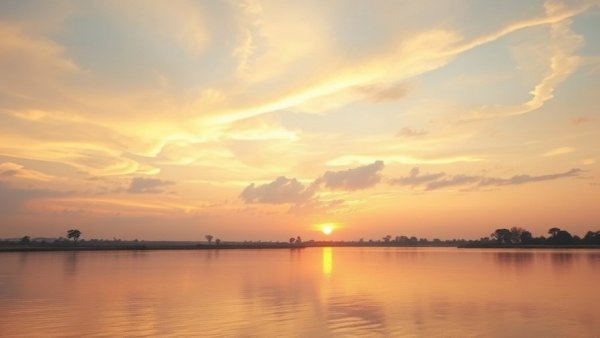 Serene sunset over a river, reflecting hues, related to John Gierach fishing legacy.