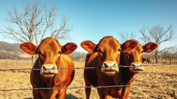 Two cows behind barbed wire representing JBS Greeley plant shutdown impact.