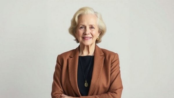 Distinguished woman related to swine veterinary medicine, smiling gently.