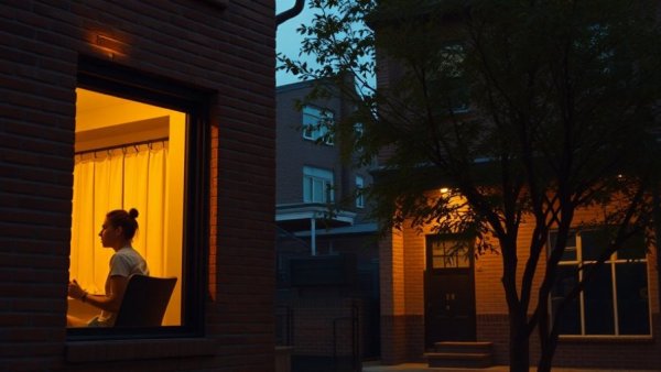 A person enjoying a peaceful moment indoors at night, healthy living.