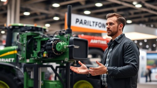 TrueTracker Implement Steering System showcased at trade show.