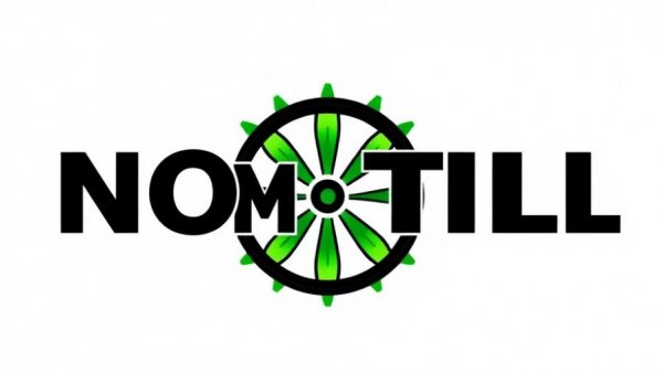 No-till farming podcast logo with green and black theme.
