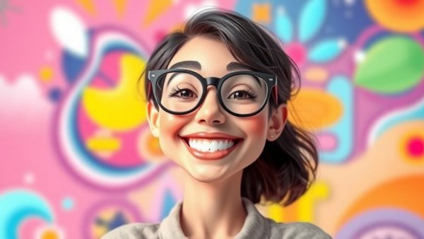 Healthy living meditation ad with happy woman.