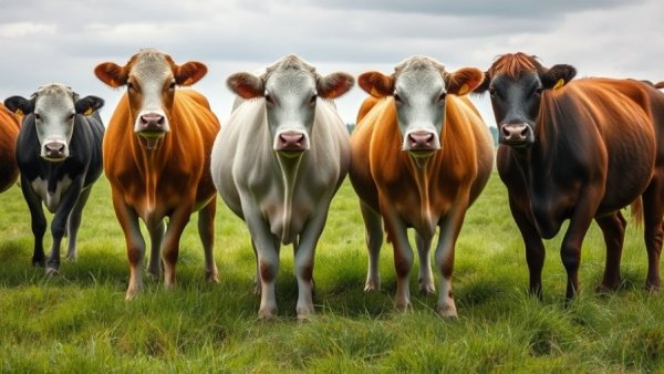 Cattle in a pasture, related to seaweed supplement cuts cattle methane emissions.