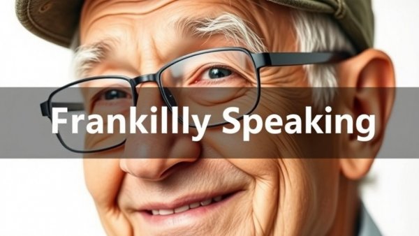 Elderly man smiling in Frankly Speaking header.