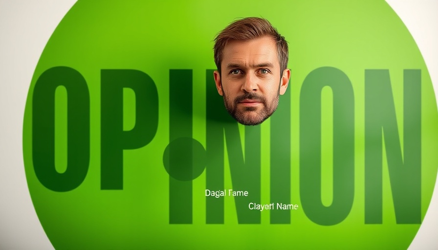 Editorial opinion piece with man and green background