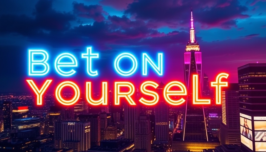 HVAC conference banner 'Bet on Yourself' in neon.