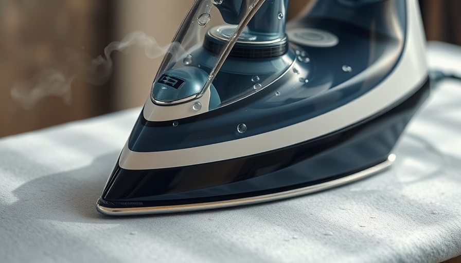 Steam iron with water inside, highlighting effects of leaving water in your steam iron.