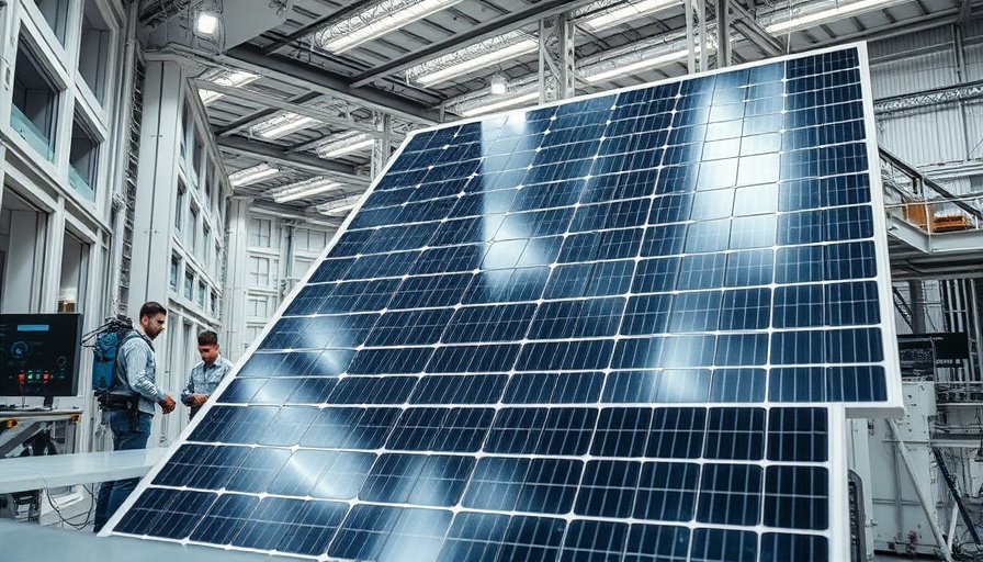 Engineers assemble 3D-printed solar panels in a high-tech lab.