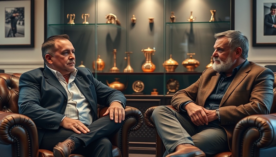 Two men discuss beside NIBCO copper fittings display.