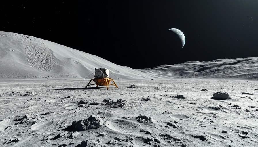 Lunar power solutions showcasing a lunar lander and Earth.