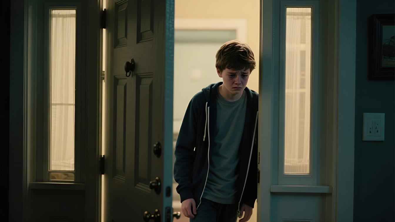 Introspective boy by window with a thoughtful quote, transform teens in foster care.