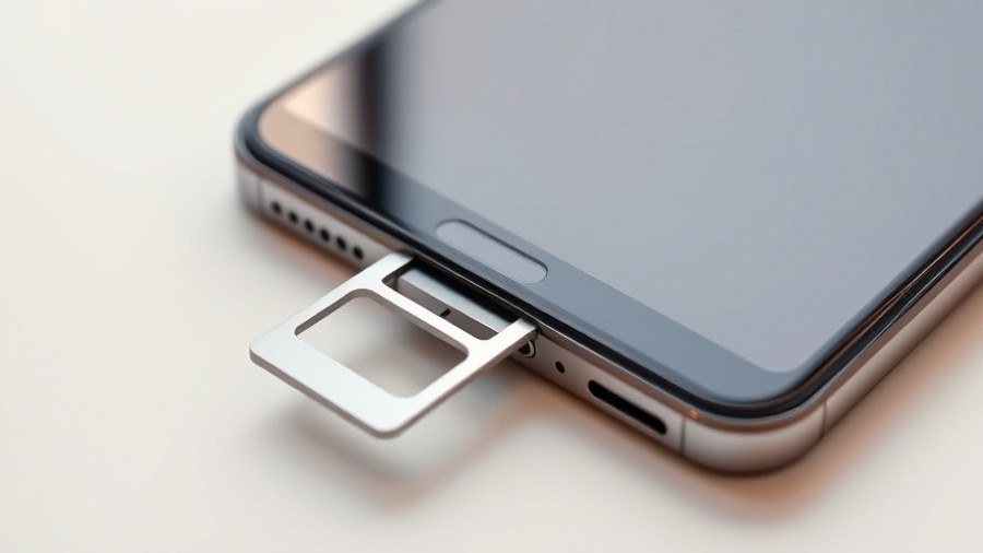 Close-up of SIM card tray ejected from phone showing tiny holes.