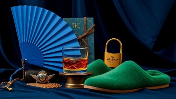 Stylish gift selection including fan, whisky lock holder, slippers, Best Gifts for Dad.