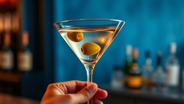 Dirtiest, filthiest martini with olives and pickles.