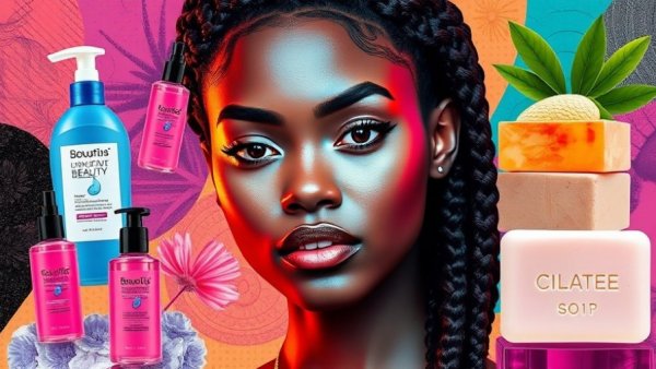 2026 beauty trends collage with vibrant elements.