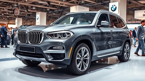 BMW X3 displayed at an auto event related to steering wheel recall.