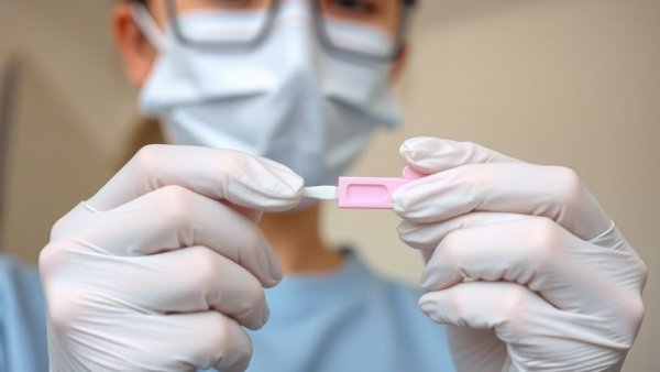 Professional handling an at-home HPV test kit.