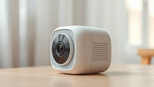Compact white security camera as renter-friendly security upgrade.