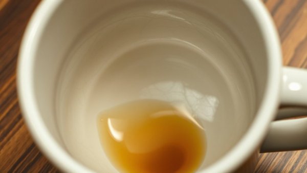 Close-up of crazing in a coffee mug interior with tea residue.