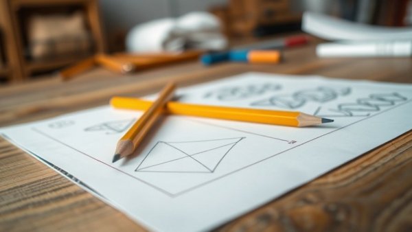 Close-up of pencil on graph paper for maximizing plywood efficiency