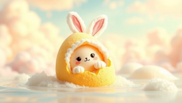 Easter basket gifts for teens: golden egg bath bomb and cute bunny figure.