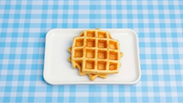 Creative waffle design on checkered background for unique waffle maker recipes