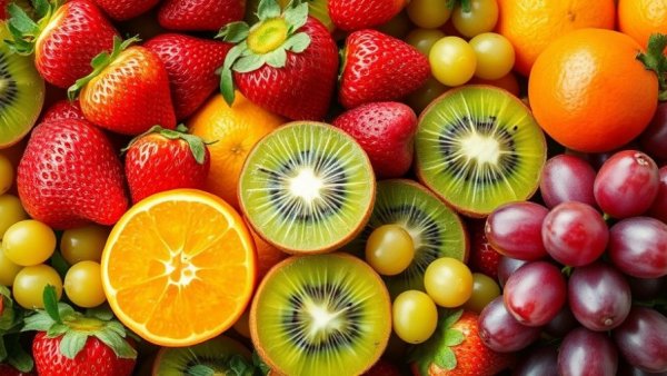 Assorted fruits image highlighting foods that slow cognitive decline.