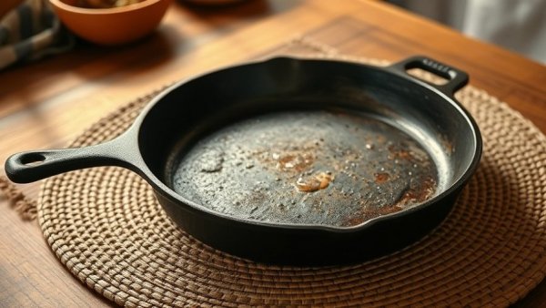 Aged cast iron skillet representing home expenses over 75 years, showcasing durability.