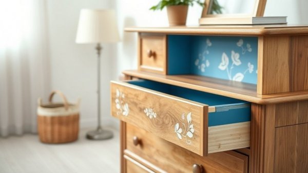 Creative leftover paint DIY project on a dresser drawer.