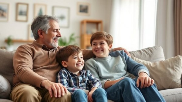 Loving family bonding on couch, representing 5 Love Languages for Teens.