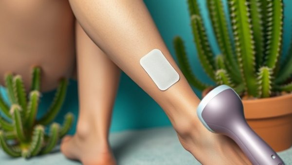Comparison of laser hair removal vs. waxing with smooth legs and cactus background.
