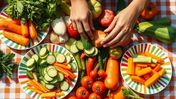 Easy no-cook summer meals with fresh vegetables and fruits.