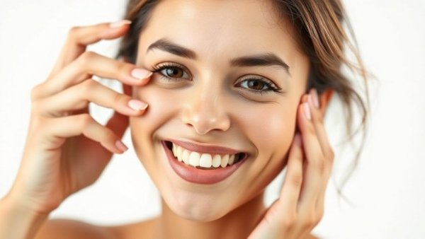 Woman applying best at-home face self-tanner on cheek.