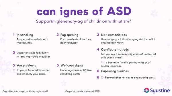 Informative infographic on common signs of ASD highlighting support strategies for elementary-aged children with autism.