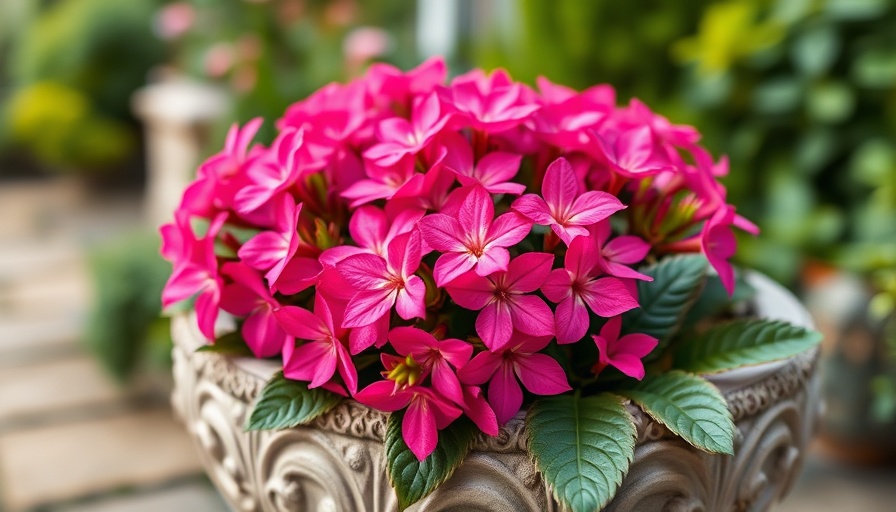 Vibrant pink perennials thriving in container garden
