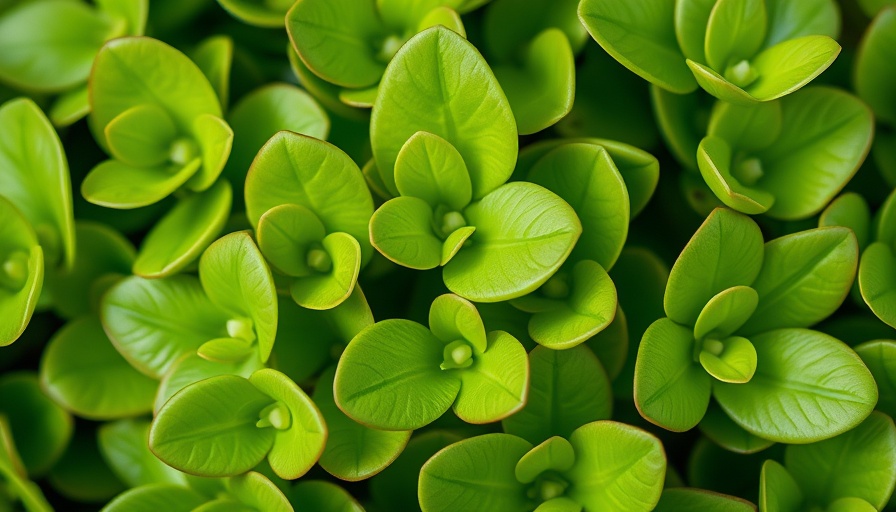 Close-up of purslane leaves highlighting the benefits of purslane.
